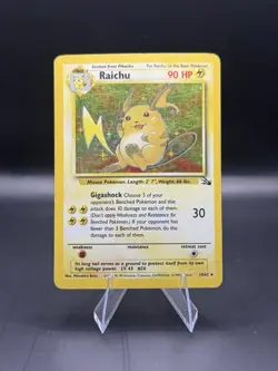 Pokemon TCG Raichu Fossil Holo Card 14/62 Rare MP Condition - Image 1