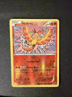 Pokemon TCG Moltres Fates Collide 9/124 Reverse Holo Rare Card - Image 1