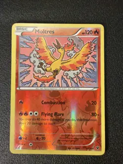 Pokemon TCG Moltres Fates Collide 9/124 Reverse Holo Rare Card - Image 2
