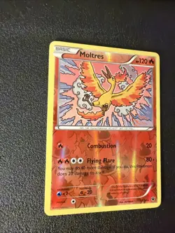Pokemon TCG Moltres Fates Collide 9/124 Reverse Holo Rare Card - Image 3