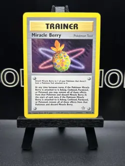 Pokemon Miracle Berry 94/111 WotC Neo Genesis Unlimited Uncommon Trainer LP - Image 2