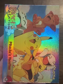 Pokemon Card TCG Topps Pikachu's Vacation #4 Holo Rainbow Foil Vintage gas FIRE - Image 1