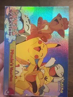 Pokemon Card TCG Topps Pikachu's Vacation #4 Holo Rainbow Foil Vintage gas FIRE - Image 3