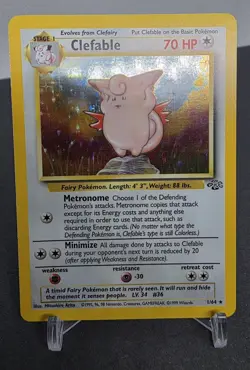 Pokemon Clefable Jungle Unlimited Holo Rare 01/64 Stage 1 1999 TCG Card - Image 1