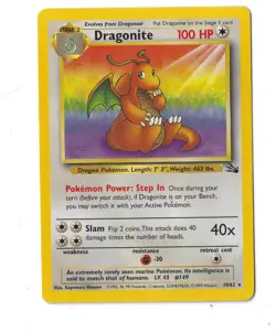 Dragonite 19/62 Fossil NH Rare Pokemon Card WOTC 1999 LP - Image 3