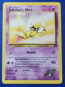 Pokemon - Sabrina's Abra - 93/132 - 2000 Gym Challenge [Vintage] - Image 1