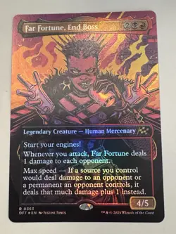 x1 Far Fortune, End Boss DFT Aetherdrift MTG 363 FOIL RARE BORDERLESS M/NM 1x - Image 1
