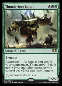 Moderate Play, English MTG Regular Thunderfoot Baloth Commander 2014 Magic the G - Image 1