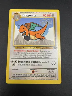 1999 Pokemon TCG Dragonite Card WB Stamped Movie Promo #5 WOTC Black Star Promo - Image 1