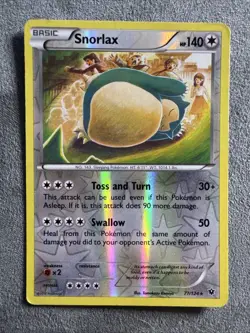 Pokemon Snorlax Reverse Holo Rare 77/124 Fates Collide - Image 1