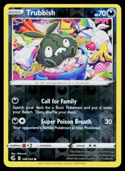 Trubbish 168/264 Common Fusion Strike Pokemon Reverse Holo LP - Image 1