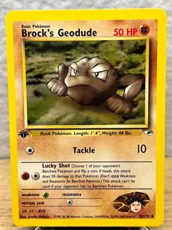 Gym Heroes Brock's Geodude 38/132 Uncommon Pokemon 1st Edition LP - Image 1
