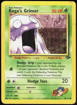 Gym Challenge Koga's Grimer 78/132 Common Pokemon Unlimited MP - Image 1