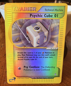 POKEMON AQUAPOLIS PSYCHIC CUBE 01 REVERSE HOLO 132/147 LP ENG - Image 1
