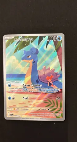 Pokemon Misty's Lapras Illustration Rare Holo 194/182 110 HP Basic - Image 3