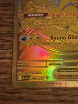 Pokemon gold Mega Dragonite EX Full Art Holo ASCEN 295/217 370 HP English - Image 3