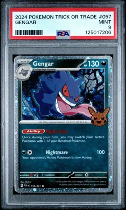 2024 Pokemon TCG Trick or Trade #057 Gengar Holo PSA 9 - Image 2
