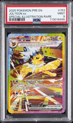 2025 POKEMON PRE EN-PRISMATIC EVOLUTIONS #153 JOLTEON EX PSA 9 - Image 1