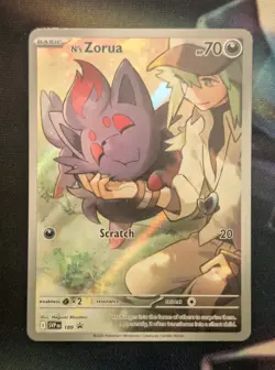 N's Zorua 189 Journey Together Black Star Promo From ETB NM Or Better Holo Card - Image 1
