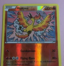 Pokemon Moltres 2016 9/124 Fates Collide Reverse Holo MP - Image 2