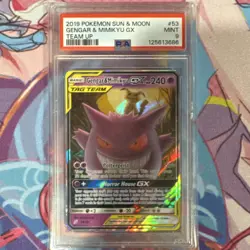 Gengar & Mimikyu GX TAG TEAM 53/181 SM-Team Up Holo PSA 9 Pokemon TCG - Image 1