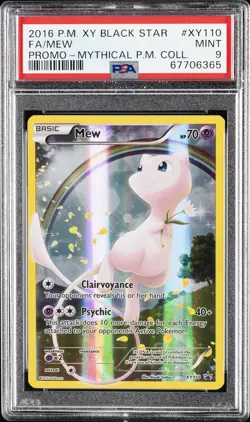 2016 POKEMON XY BLACK STAR PROMO MYTHICAL POKEMON COLL #XY110 FULL ART/MEW PSA 9 - Image 1