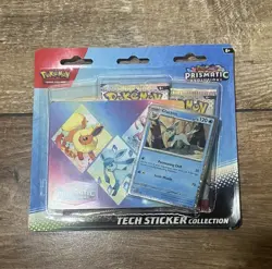 Pokemon Prismatic Evolution Tech Sticker Collection 3 Pack (Glaceon) New Sealed - Image 1