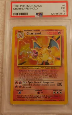 Pokemon Charizard Base Set Unlimited Holo Rare #4 PSA 5 - Image 2