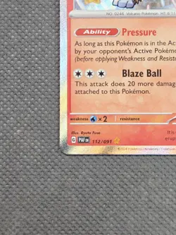 Pokemon Entei 112/091 Shiny Rare Holo SV: Paldean Fates English TCG Legend LP+ - Image 5