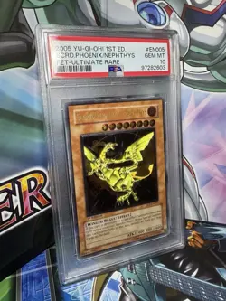 PSA 10 yu-gi-oh! FET-EN005 Sacred Phoenix Of Nephthys Ultimate Rare 1st Edition - Image 1