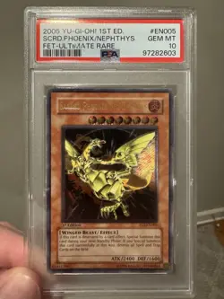 PSA 10 yu-gi-oh! FET-EN005 Sacred Phoenix Of Nephthys Ultimate Rare 1st Edition - Image 4