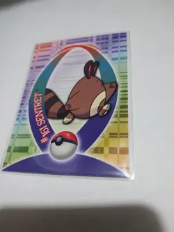 Topps Pokemon Johto Series 1 Sentret #161 sticker chase card 10 of 62 Glossy - Image 1