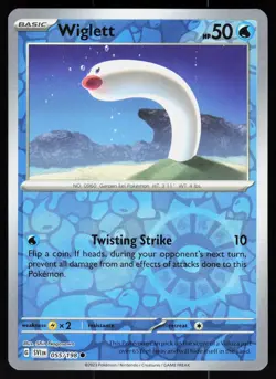 Wiglett 055/198 Common Scarlet & Violet Pokemon Reverse Holo NM - Image 1