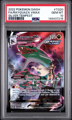 2022 POKEMON SWORD & SHIELD SILVER TEMPEST #TG20 FULL ART/RAYQUAZA VMAX PSA 10 - Image 1
