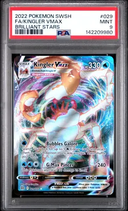2022 POKEMON SWORD & SHIELD BRILLIANT STARS #029 FULL ART/KINGLER VMAX PSA 9 - Image 1