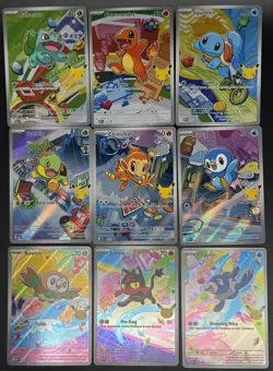 Pokemon TCG First Partner Illustration Collection Kanto Series 1 Full Set of 9 - Image 1