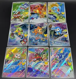 Pokemon TCG First Partner Illustration Collection Kanto Series 1 Full Set of 9 - Image 2