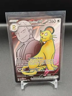 Team Rocket’s Persian Ex 219/182 Destined Rivals Full Art Pokemon TCG - Image 1