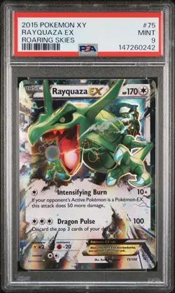 PSA 9 Mint 2015 POKEMON XY ROARING SKIES #75 RAYQUAZA EX - Image 1