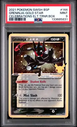 2021 Pokemon Swsh Black Star Promo Greninja-Gold Star Celebrations PSA 9 #144 - Image 1