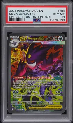 Pokemon Mega Gengar ex Ascended Heroes Secret Illustration Rare #284 PSA 10 - Image 1