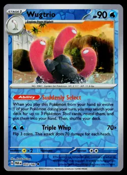 Wugtrio 053/182 Uncommon Paradox Rift Pokemon Reverse Holo NM - Image 1