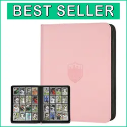 Stylish 1024 Card Trading Binder with Waterproof Pink PU Cover & Zipper Closure - Image 1