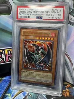 PSA 10 yu-gi-oh! Tactical Evolution TAEV-EN019 Chthonian Emperor Dragon 1st Ed - Image 2