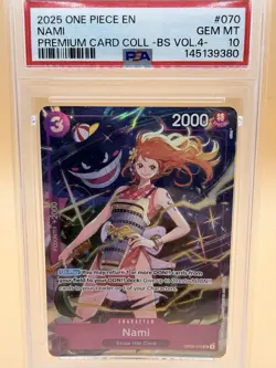 2025 ONE PIECE PREMIUM COLLECTION BEST SELECTION VOL.4 #070 'GENGAR' NAMI PSA 10 - Image 1