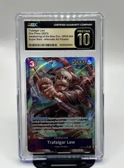 🔥 One Piece - Trafalgar Law OP05-069, Super Rare AA Parallel CGC 10 Pristine🔥 - Image 1