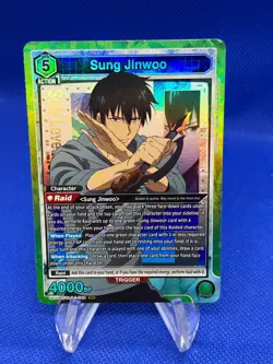 Union Arena UE17BT: SOLO LEVELING Sung Jinwoo UE17BT/SLG-1-048 Super Rare SR NM - Image 1