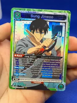 Union Arena UE17BT: SOLO LEVELING Sung Jinwoo UE17BT/SLG-1-048 Super Rare SR NM - Image 2