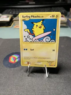 [LP]Pokemon TCG Surfing Pikachu 114/111 Rising Rivals 2009 Holo Secret Rare - Image 1