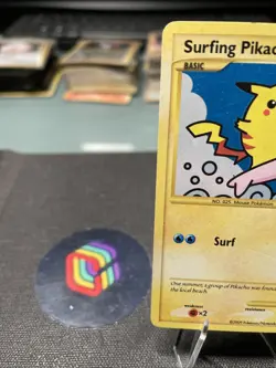 [LP]Pokemon TCG Surfing Pikachu 114/111 Rising Rivals 2009 Holo Secret Rare - Image 2